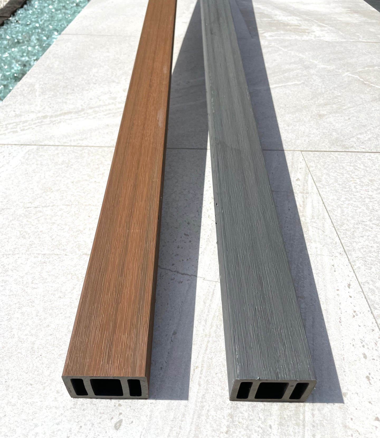 PVC Post:  Long: 11'-5'' Width: 2 3/8'' Thickness: 1 5/8''